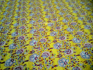 Venta al por mayor King Size 100% algodón suave orgánico Vintage Floral impreso Kantha edredón cosido a mano hogar Hotel ropa de cama - Product Image 2