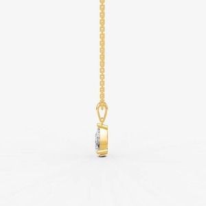 Pendentif solitaire classique en diamant de laboratoire taille poire de 0,95 carat, pureté EF-VVS2, en or jaune 14 carats, cadeau romantique pour elle. - Product Image 2