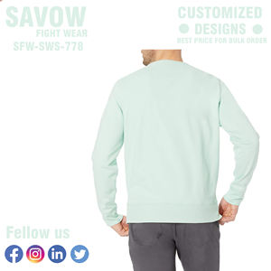 Hombres Sudadera Logotipo Personalizado Cuello Redondo Terry Bordado Pesado Terry Algodón Cuello Redondo Suéter Mujeres Hombres Con Impresión En Relieve - Product Image 2