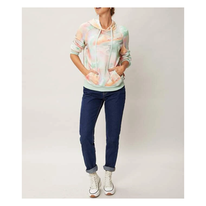 Sweat à capuche à manches longues pour femme, 100% coton, décontracté, élégant, Tie Dye, à la mode, hiver - Product Image 3