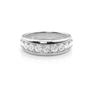 Anillo Vintage de Media Eternidad con Diamantes Cultivados en Laboratorio de 0.90 Quilates, Engaste Pavé, Oro Amarillo/Blanco/Rosa de 14K/18K, Certificado IGI/SGL, para Mujer - Product Image 4