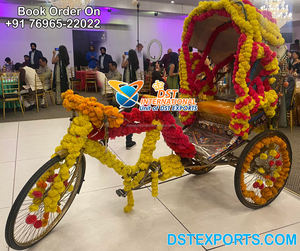 Fabuloso Rickshaw para boda Photobooth Decoración Boda moderna Novia Novio Entrada Rickshaw Mejor boda Colorido Rickshaw Decoración - Product Image 2