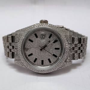 Montre de luxe artisanale haut de gamme avec cadran en verre de 25 mm, mouvement à quartz ETA, résistance à l'eau 3 BAR, diamant VVS Moissanite, personnalisable - Product Image 1
