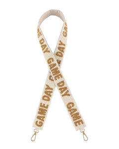 Correa con cuentas hecha a mano para el día del juego, cordón bordado de lentejuelas rojas con letras blancas, llavero con abalorio para bolsa deportiva - Product Image 3