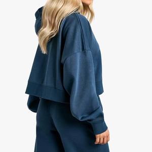 Vintage Acid Wash Haute Qualité 2 en 1 Heavyweight Winter Sweat à capuche zippé pour les femmes 100% coton - Product Image 2