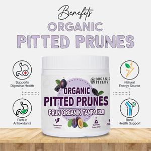 ORGANIC FIELDS 200g Prunes biologiques dénoyautées séchées, en forme allongée, saveur acidulée, sucrages naturels, séchage FD AD - Product Image 5