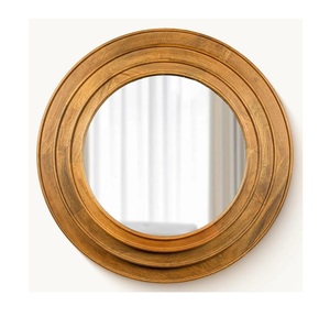 Miroir mural rond en bois moderne de luxe Artisan Accent de mariage fait à la main pour les espaces haut de gamme - Product Image 1