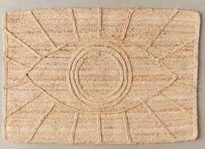 Alfombra de Yute Reversible Tejida a Mano Estilo Boho Color Lino Natural 2X3' Lavable para Uso en el Hogar Sala de Estar Cocina Entrada - Product Image 5