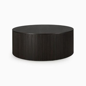 โต๊ะสีดำด้านเฟอร์นิเจอร์ร้านอาหารเฟอร์นิเจอร์ไม้เนื้อแข็งในร่มแบบอเมริกันโต๊ะทรงกลม - Product Image 1