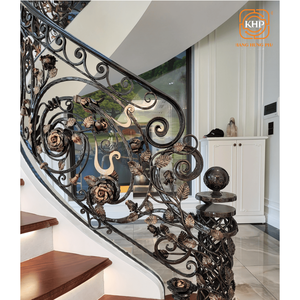 Barandilla de Escalera de Hierro Forjado KHP Royal para Balcón, Villa, Diseño Moderno, Tamaño Personalizado, Alta Calidad, Resistente al Óxido - Product Image 4