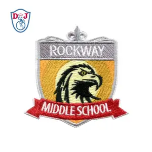 Insignias bordadas personalizadas, emblema escolar, parches bordados para prendas de uniforme
