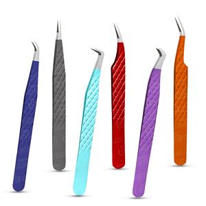 Juego de pinzas para extensiones de pestañas, material de acero inoxidable con espejo de pestañas, productos personalizados, accesorios para pestañas - Product Image 3