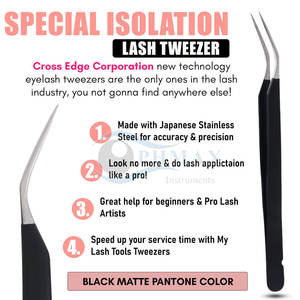 Pinzas de pestañas profesionales Acabado de color para pestañas clásicas y voluminosas Pinzas de extensión de pestañas recubiertas de color Premium - Product Image 2