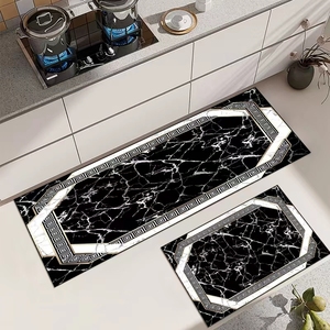Ensemble de tapis de cuisine antidérapants modernes et personnalisés, séchage rapide, absorbant, dessus en fibre synthétique, base en caoutchouc, dessus en fibre synthétique - Product Image 6