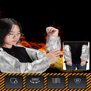 Jnm แขนเชื่อมอลูมิเนียมฟอยล์1คู่ทนความร้อนทนต่อการตัดแอนซีระดับ2มาตรฐาน CE พร้อมรูนิ้วหัวแม่มือ - Product Image 6