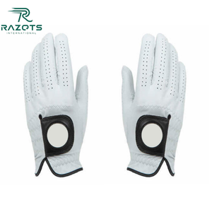Guantes de golf de dedo completo personalizados de alta calidad % transpirable Cabretta cuero antideslizante impermeable OEM protección UV para deportes - Product Image 5