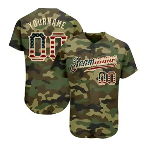 Acquista magliette da uomo con sublimazione Camo personalizzate con maglia da Baseball a buon mercato a basso prezzo da Softball per giovani MOQ