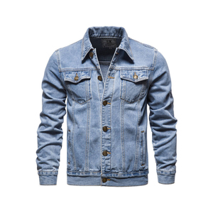 Hot Sale New <b>Men's</b> <b>Denim</b> Jean <b>Jacket</b> Casual Outwear Autumn Button Up Coat Oversize <b>Denim</b> <b>Jacket</b> <b>For</b> <b>Men</b> - Product Image 1