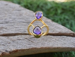 Clásico mejor diseño hecho a mano amatista piedra preciosa cabujón anillo 925 sólida plata esterlina 925 Plata estampada joyería de plata de moda - Product Image 5