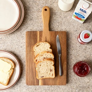 Planche à découper et planche à hacher en bois naturel écologique REHMAN CRAFT avec poignée de couteau intégrée, épaisseur 1,5 cm, passe au lave-vaisselle - Product Image 3