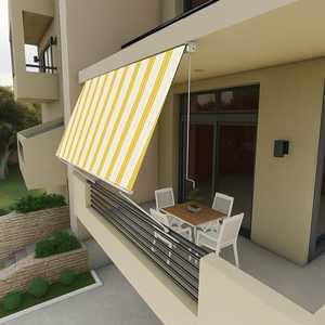 Tenda da sole a goccia di 300x250 cm con braccio arrotolato e Stopper bracci per balcone e terrazza-disponibile in vari colori - Product Image 3