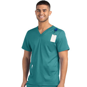 Uniforme médical uniforme de gommage infirmière doux et extensible ensemble d'uniformes d'allaitement hommes col en V médecin costumes de travail couleurs unies - Product Image 3