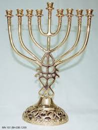 Stylish Brass Menorah Candle Holder Jewish Hanukkah <b>Lamp</b> Decorative Candle Stand Elegant Home Accent - Product Image 3