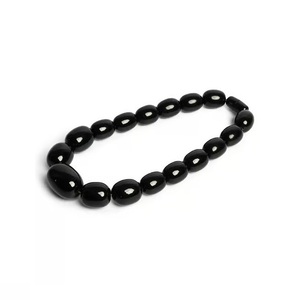 Collier pour femme fait à la main, grosses perles en résine et cordon en cuir, collier à gros grains, bijoux fantaisie - Product Image 1