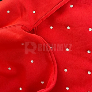 Sweats à capuche en coton mélangé sur mesure, vêtements d'hiver, sweats à capuche avec strass, utilisation en extérieur, sweats à capuche pour hommes avec strass - Product Image 4