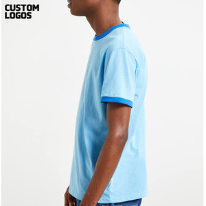 T-shirt Ringer en CVC pour homme, manches courtes, coton doux, classique - Product Image 4