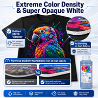 Encre DTF en gros 1000 ml CMYK Pigment Blanc pour Imprimantes Epson XP600 I3200 I1600 TX800 DX5 DX7, Kit OEM de Transfert Thermique sur Film PET
