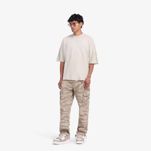 Pantalones Cargo informales para hombre con estilo Baggy Fit Dawn Sandstone Khaki Straight Pattern Flat Front Mid Waist Multi-Pocket Storage - Product Image 2