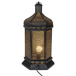 Belle lanterne marocaine en métal avec finition en or antique vieilli pour une décoration intérieure élégante et des espaces de méditation - Product Image 6