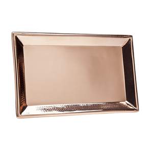 Bandeja de servicio de cobre Forma rectangular Plato de diseñador hecho a mano Clásico Elegante Venta al por mayor Nueva bandeja de cobre - Product Image 1