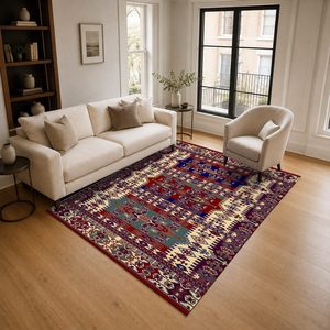 <b>RUGS</b> DEPOT LXDP-0252 Wholesale Red <b>Burgundy</b> Modern Vintage Digital Printed Machine Washable Chenille Area <b>Rug</b> Non Slip - Product Image 2