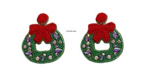 Wholesale Women's Christmas Tree Seed Beaded Rhinestone <b>Earrings</b>-Elegant Cute Colorful Party <b>Earrings</b> - Product Image 3