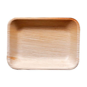 Assiette biodégradable écologique Vaisselle en feuille de palmier Assiettes jetables en forme de rectangle en feuille de palmier - Product Image 3