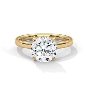 Bague de fiançailles solitaire avec diamant de laboratoire 1 carat, or 14K, 18K, 10K ou argent 925, coupe ronde classique, minimaliste - Product Image 2