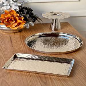 Artesanía India, Diseño Martillado Hecho a Mano, Metal de Aleación Personalizado, Niquelado, Pulido, Moderno, Decorativo, para Comida, Ramadán, Bodas - Product Image 1