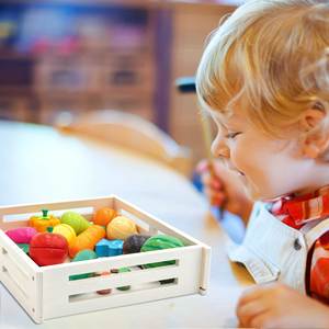 ROBINCOOL Juego de Juguetes de Cocina y Comida de Madera, Incluye Frutas, Verduras, Utensilios y Sistema - Product Image 2