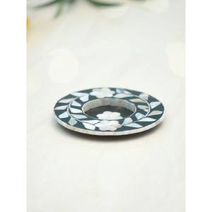 Posavasos con incrustaciones de hueso de estilo clásico Posavasos hecho a mano de forma cuadrada de Color azul y blanco Diseño único y posavasos usados en la cocina - Product Image 3