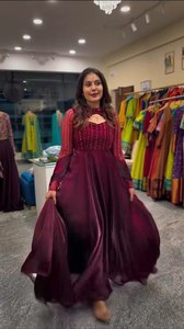 Cette Saint-Valentin Spécial Precious Color Hot & Pretty Look Pure Heavy Silk Fabric Full Sleeve Pattern Long Dress With Dupatta - Product Image 4