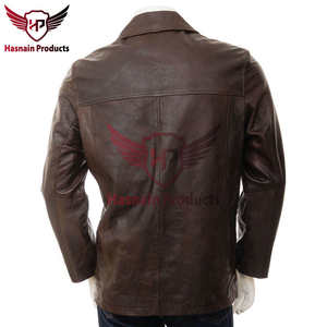 Chaqueta de cuero marrón para hombre-Logotipo personalizado para una elegancia atemporal y estilo personalizado Haz una declaración - Product Image 2