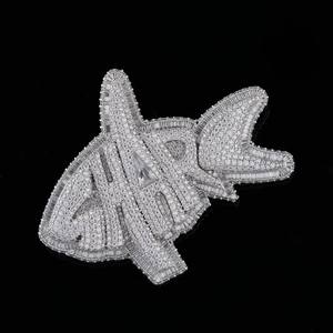 High Quality Custom Styles <b>Letter</b> Pendant <b>Silver</b> 925 Moissanite Iced Out Name Pendant <b>Necklace</b> for Men Hip Hop Jewelry Gifts - Product Image 1