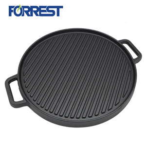 Groothandel natuurlijke plantaardige olie, gezoete, ronde zwarte gietijzeren grillpan, voedselveilig voor elektrisch, <span class=keywords><strong>gas</strong></span> en inductie, klassiek - Product Image 2