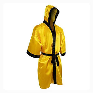Robes de boxe en gros de style haut de gamme personnalisées, robe de boxe dorée, dernier design pour hommes, kimono de jiu-jitsu, robe de boxe de conception personnalisée - Product Image 5