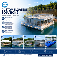 Bloque Flotante Modular de Plástico HDPE GZZH de 500*500*400 mm para Muelle de Motos Acuáticas y Entrada de Parque Acuático
