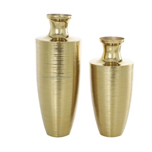 <b>Set</b> of 2 Handmade Coastal Flower <b>Vases</b> Metal Brass Gold Finished for wedding Home Living Room Tabletop Decoration - Product Image 2