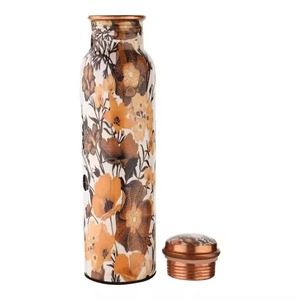 Botella de cobre puro 100% con elegante acabado martillado, tapa a prueba de fugas, agarre fuerte, lo mejor para beber diariamente para exportación a granel - Product Image 1