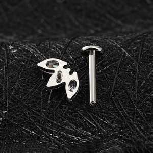ASTM F136 titanio filo interno tripla Marquise CZ <span class=keywords><strong>orecchini</strong></span> a bottone loto opale grappolo cartilagine elica Tragus <span class=keywords><strong>Piercing</strong></span> - Product Image 5